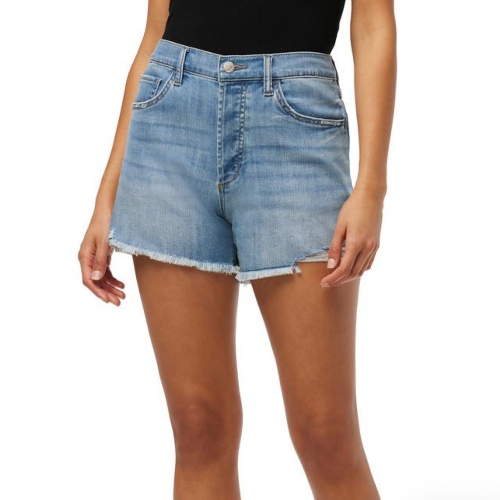 Joe’s Jeans Mia Relaxed Short size 31 Raw Hem 4” Inseam NWT Medium Wash Mid Rise